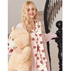 image:imageEkouaer Button Up Pajamas Set for Women Short Sleeve Ribbed Knit Sleepwear 2 Piece Pjs Shorts SetChristmas Teddy