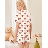 image:imageEkouaer Button Up Pajamas Set for Women Short Sleeve Ribbed Knit Sleepwear 2 Piece Pjs Shorts SetChristmas Teddy