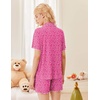 image:imageEkouaer Button Up Pajamas Set for Women Short Sleeve Ribbed Knit Sleepwear 2 Piece Pjs Shorts SetHot Pink Leopard
