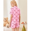 image:imageEkouaer Button Up Pajamas Set for Women Short Sleeve Ribbed Knit Sleepwear 2 Piece Pjs Shorts SetPinkbow Tie