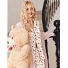 image:imageEkouaer Button Up Pajamas Set for Women Short Sleeve Ribbed Knit Sleepwear 2 Piece Pjs Shorts SetTeddy Tree