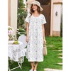 image:imageEkouaer Cotton Nightgowns for Women Long Night Gown Short Sleeve Sleepdress Victorian Sleepwear Nightdress with PocketsPurple Flowers