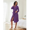 image:imageEkouaer Fleece Robes for Women Plush Knit Bathrobes Lightweight Spa Housecoats with Pocket Soft Ladies Loungewear SXXLDark Purplelapel