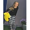 image:imageEkouaer Girls Soft Pajamas Pants Cute Print Pattern PJ Bottoms Comfortable Lounge Long Pants with 2 PocketsBlack Plaid