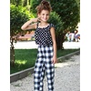 image:imageEkouaer Girls Soft Pajamas Pants Cute Print Pattern PJ Bottoms Comfortable Lounge Long Pants with 2 PocketsBlack Plaid