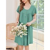 image:imageEkouaer House Dress for Women with Pockets Short Sleeve Moo Moos Plus Size Nightgowns Floral Print Mumu DressesGreen