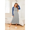 image:imageEkouaer Long Sleeve Nightgowns for Women Calf Length Sleep Shirts Crew Neck Soft Nightshirts SXXLLight Grey Cat