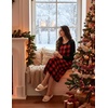 image:imageEkouaer Long Sleeve Nightgowns for Women Calf Length Sleep Shirts Crew Neck Soft Nightshirts SXXLRed Black Plaid