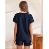 image:imageEkouaer Lounge Sets for Women Textured 2 Piece Shorts Set Cozy Summer Outfits Casual Loungewear Short Sleeve Sweatsuits