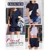 image:imageEkouaer Lounge Sets for Women Textured 2 Piece Shorts Set Cozy Summer Outfits Casual Loungewear Short Sleeve Sweatsuits