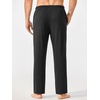 image:imageEkouaer Mens Pajama Pants Lounge Pants with Pockets Soft Sleep Pants Loose Fit Pj Bottoms with Drawstring SXXLBlack