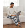 image:imageEkouaer Mens Pajama Pants Lounge Pants with Pockets Soft Sleep Pants Loose Fit Pj Bottoms with Drawstring SXXLBlack and White Plaid