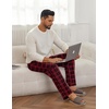 image:imageEkouaer Mens Pajama Pants Lounge Pants with Pockets Soft Sleep Pants Loose Fit Pj Bottoms with Drawstring SXXLRed Plaidgreen Plaid