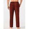 image:imageEkouaer Mens Pajama Pants Lounge Pants with Pockets Soft Sleep Pants Loose Fit Pj Bottoms with Drawstring SXXLRed and Black Plaid