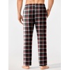 image:imageEkouaer Mens Pajama Pants Lounge Pants with Pockets Soft Sleep Pants Loose Fit Pj Bottoms with Drawstring SXXLRedBlackWhite Plaid