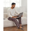 image:imageEkouaer Mens Pajama Pants Lounge Pants with Pockets Soft Sleep Pants Loose Fit Pj Bottoms with Drawstring SXXLRedBlackWhite Plaid