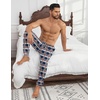 image:imageEkouaer Mens Pajama Pants Ultra Lightweight Pjs Bottoms Soft Sleep Jogger Pants with Pocket DrawstringBlue Plaid