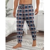 image:imageEkouaer Mens Pajama Pants Ultra Lightweight Pjs Bottoms Soft Sleep Jogger Pants with Pocket DrawstringBlue Plaid