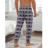 image:imageEkouaer Mens Pajama Pants Ultra Lightweight Pjs Bottoms Soft Sleep Jogger Pants with Pocket DrawstringBlue Plaid