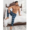 image:imageEkouaer Mens Pajama Pants Ultra Lightweight Pjs Bottoms Soft Sleep Jogger Pants with Pocket DrawstringGreen Plaid