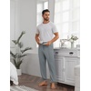 image:imageEkouaer Mens Pajama Pants Ultra Lightweight Pjs Bottoms Soft Sleep Jogger Pants with Pocket DrawstringLight Grey
