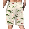 image:imageEkouaer Mens Pajama Shorts Soft Sleepwear Bottoms Elastic Waistband Loungewear Breathable Men Shorts with PocketsShark and Crayfish
