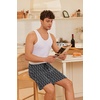 image:imageEkouaer Mens Pajama Shorts Soft Sleepwear Bottoms Elastic Waistband Loungewear Breathable Men Shorts with PocketsWolf