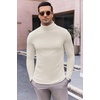 image:imageEkouaer Mens Turtleneck Long Sleeve Turtle Neck Shirts Basic Lightweight Undershirt Thermal Pullover Sweater SXXLLight Beige