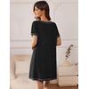 image:imageEkouaer Nightgowns for Women 2 Pack Night Gowns Short Sleeve Sleepshirts Pullover Nightshirts Soft SleepwearBlackDark Grey