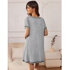 image:imageEkouaer Nightgowns for Women 2 Pack Night Gowns Short Sleeve Sleepshirts Pullover Nightshirts Soft SleepwearBlackLight Grey