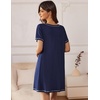 image:imageEkouaer Nightgowns for Women 2 Pack Night Gowns Short Sleeve Sleepshirts Pullover Nightshirts Soft SleepwearBlackNavy Blue