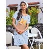 image:imageEkouaer Nightgowns for Women 2 Pack Night Gowns Short Sleeve Sleepshirts Pullover Nightshirts Soft SleepwearCoffeeStar Print