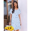 image:imageEkouaer Nightgowns for Women 2 Pack Night Gowns Short Sleeve Sleepshirts Pullover Nightshirts Soft SleepwearCoffeeStar Print