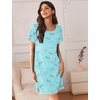 image:imageEkouaer Nightgowns for Women 2 Pack Night Gowns Short Sleeve Sleepshirts Pullover Nightshirts Soft SleepwearStarDragonfly Print