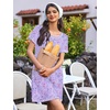 image:imageEkouaer Nightgowns for Women 2 Pack Night Gowns Short Sleeve Sleepshirts Pullover Nightshirts Soft SleepwearStarDragonfly Print