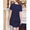 image:imageEkouaer Nightgowns for Women 3 Pack Sleep Shirts Button Down Pajama Dress Short Sleeve Nightshirt Sleepwear NightdressBlackNavy BlueGrey