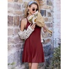 image:imageEkouaer Nightgowns for Women Bamboo Viscose Night Gown Sleeveless Sleep Dress Racerback Chemise Cooling SleepwearDeep Red