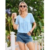 image:imageEkouaer Nightgowns for Women Bamboo Viscose Night Gowns Short Sleeve Sleep Shirt Pleated V Neck House Dress Soft Night ShirtsBlue Ocean