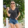 image:imageEkouaer Nightgowns for Women Bamboo Viscose Night Gowns Short Sleeve Sleep Shirt Pleated V Neck House Dress Soft Night ShirtsDark Grey