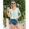 image:imageEkouaer Nightgowns for Women Bamboo Viscose Night Gowns Short Sleeve Sleep Shirt Pleated V Neck House Dress Soft Night ShirtsGreen Flowers