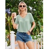 image:imageEkouaer Nightgowns for Women Bamboo Viscose Night Gowns Short Sleeve Sleep Shirt Pleated V Neck House Dress Soft Night ShirtsLight Green