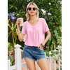 image:imageEkouaer Nightgowns for Women Bamboo Viscose Night Gowns Short Sleeve Sleep Shirt Pleated V Neck House Dress Soft Night ShirtsPink