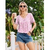 image:imageEkouaer Nightgowns for Women Bamboo Viscose Night Gowns Short Sleeve Sleep Shirt Pleated V Neck House Dress Soft Night ShirtsPink Floral