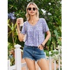image:imageEkouaer Nightgowns for Women Bamboo Viscose Night Gowns Short Sleeve Sleep Shirt Pleated V Neck House Dress Soft Night ShirtsPurple Flowers