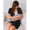 image:imageEkouaer Nightgowns for Women Button Down Sleep Shirt Short Sleeve NightShirts Boyfriend Sleepdress Soft Pajama DressBlack
