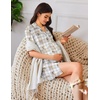 image:imageEkouaer Nightgowns for Women Button Down Sleep Shirt Short Sleeve NightShirts Boyfriend Sleepdress Soft Pajama DressBrown Teddy