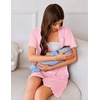 image:imageEkouaer Nightgowns for Women Button Down Sleep Shirt Short Sleeve NightShirts Boyfriend Sleepdress Soft Pajama DressDark Pink
