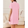 image:imageEkouaer Nightgowns for Women Button Down Sleep Shirt Short Sleeve NightShirts Boyfriend Sleepdress Soft Pajama DressDark Pink