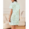 image:imageEkouaer Nightgowns for Women Button Down Sleep Shirt Short Sleeve NightShirts Boyfriend Sleepdress Soft Pajama DressGreen Floral