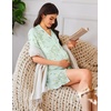 image:imageEkouaer Nightgowns for Women Button Down Sleep Shirt Short Sleeve NightShirts Boyfriend Sleepdress Soft Pajama DressGreen Floral